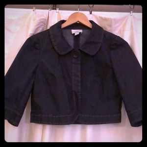 Cropped jean jacket, 3/4 sleeves